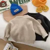 Пуловер Детские теплые свитера осень-зима для маленьких мальчиков и девочек с длинными рукавами с рисунком медведя жаккардовые вязаные топы детская одежда 231030