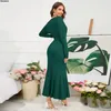 Casual Dresses Womens Mermaid V Neck Wrap Knit Sweater Dress Long Sleeve Bodycon Cocktail Party With Belt Elegant Evening Maxi