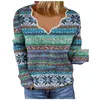 Dameshoodies Enorme dames lange blousemouwen Fleece bedrukt dames V-hals trui halslijn geborduurd yogashirt