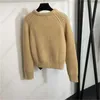 Lady Sıcak Örgü Jumper Sweatshirt Kadın Tasarımcı Sweaters Peluş İşlemeli Mektup Patchwork Chunky Tap Muney Crewneck Uzun Kollu Kazak Kazak Kadın Giysileri