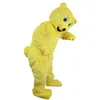 Halloween Yellow Bear Mascot Costume Högkvalitativ tecknad tema Karaktär Karnival Vuxna Storlek Julfödelsedagsfest Fancy Outfit för män Kvinnor