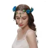 Pinces à cheveux couronne feuilles goutte d'eau diadème mariage mariée dames fleur artificielle strass fête princesse elfe bande accessoires