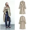 Women's Trench Coats Autumn Wear With Belt Casual Solid Color Mid Length Windbreaker For Women Promotion On Sale Discount