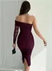 See Through Mesh Midi Dresses for Women Fold Sexy Slim Tail Woman Wedding Bodycon Off Shoulder Dress s