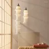 Pendant Lamps Chinese Style Dining Room Tea Deco Fabric Art Lamp Parlor Foyer El Hall Long LED Cloth Chandelier Lighting