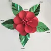 Decorative Flowers Red Artificial With Green Leaves Fleurs Artificielles Backdrop DIY Giant Paper Party Decor Christmas Xmas Deco