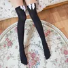 Kadın Çorap uyluk yüksek şeffaf yay çorapları moda siyah kırmızı beyaz seksi çorap ağları tatlı bayan kızlar için kal