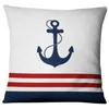 Kudde 45x45cm Nautisk marinblå Blue Shell Starfish Pillow Ocean Cushion Cover Soffa Bay Window Home Decoration Kudde 231031