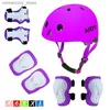 Équipement de protection pour patins Garçon Fille Équipement de protection Casque de patinage à roulettes Ensemble Skateboard Balance Bike Genou Coude Cheville Protection Sports de plein air Q231031