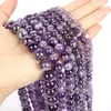 Natural Stone Beads Dream Amethysts Agates Round Loose Beads For Jewelry Making For Needlework DIY Bracelets 4/6/8/10/12 MM Fashion JewelryBeads amethyst round