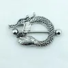 Neue Mode Non-Mainstream Nippel Ringe Edelstahl Retro Chinesische Drachenkörper Piercing Jewelry268y