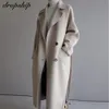 Wollmischungen für Damen, Winter, Beige, elegante Wollmischung, koreanische Mode, schwarze lange Mäntel, Vintage, minimalistischer Wollmantel, Kamel, Übergröße, Oberbekleidung 231031