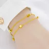 Bracciale a catena placcato in oro reale 18 carati al 100% 24 carati femminile placcato in oro puro dorato Pixiu Lucky Bead Doppel Herz Phoenix Tail Butterfly Bangle 231030