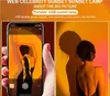 USB Sunset Projeksiyon Lambası Gökkuşağı Atmosfer Gece Işık Gün batımı Işığı Fotoğraflar için Selfie Kahve Mağazası Canlı Duvar Dekorasyonu
