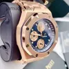 AP Швейцарские роскошные наручные часы Epic Royal AP Oak Offshore Series 26238OR Розовое золото Синий циферблат Мужская мода Досуг Бизнес Спорт Механические часы SBQZ