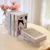 Decorative Objects Figurines Openable Simulation Book Storage Box Luxury Fake Books Kit for Decoration Coffee Table Villa le Home Decor Shooting Pro 231030