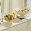 Piatti ad alta capacità colore trasparente grande piatto da frutta drenabile bianco latte ciotola articoli per la casa
