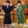 Pajamas Mudipanda Winter Kids Sleepwear Robe Flannel Dark Bathrobe for Girls 2-14 years teenagers children pajamas for boys 231031