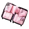 収納バッグ8pcsトラベルアクセサリー用のオーガナイザーセット荷物スーツケース防水洗浄バッグ服231031