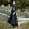 Women's Vests Ethnic Style Autumn Winter Chinese Retro Embroidery Improved Vest Jacket Cardigan Windbreaker Coat A-Line Dress Z3164