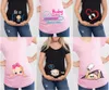 Summer Funny Cartoon Print Maternity Pink Clothing Plus-storlek Kort ärm gravida t-shirt toppar kvinnor heta försäljning t-shirts