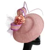 Pinces à cheveux Barrettes Femmes Dames Fleur Jaune Bibi Chapeau Mariage Mariée Voiles Casque Mode Chapeaux Sur Pince À Cheveux Ou Bandeau Accessoire De Cheveux 231030