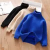 Pullover Autumn Winter Sweater Boys Fleece Knit Kids Warm Darm Casual Turtleneck Baby Tops Kids S Bottom Sirt 231031