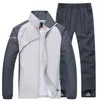 Casual Tracksuit dla mężczyzn z długim rękawem z pełnym zipem bieganie do joggingu sportowa i spodnie określa, że ​​ścieżka sportowa Suit Men238F