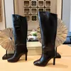 مصمم الأحذية الفاخرة Alizze Karter 85 Boots Women Calf Leather Boots ذات الكعب العالي الحجم 35-41