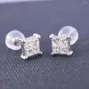 Ohrstecker CAOSHI Unisex mit schillerndem Zirkonia, quadratisches Zubehör für Damen/Herren, stilvoller Schmuck für den Alltag