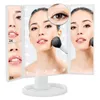Compact 22 LED Light Vanity Mirror 1/2/3X Magnifying Cosmetic 3 Folding Makeup 180 Rotation Stepless Dimmer Beauty Table 231030