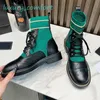 Designerskie skarpetki Buty 100% prawdziwe skórzane kostki platformę damską swobodną koronkową, masywną modną modną mody kostki luksusowe buty solidne kolory dzianinowe palce rozmiar 35-42