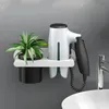 Bathroom Shelves Wall Mounted Hair Dryer Holder Self Adhesive Rack Punch Free Supplies Shelf Organizer 231031