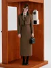 İki Parça Elbise Kadın Sonbahar/Kış İngiliz Tarzı Yünlü Blazers Yarım Etek Seti Retro Rahat Kontrast Renk Takım İki Parçalı Setler
