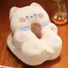 Cushion Decorative Pillow Ice Silk Plush Kawaii Sleeping Cartoon Cat Cushion for Office Chair Waist Backrest Sofa Home Decor Kid Gifts 231031