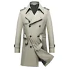 Men 'blandar Solid Classic Trench Coat Plus Size Windbreak High Quality Business Casual Wind Men Clothing M 8XL BF7987 231031