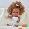 인형 14 인치 전신 실리콘 베베 리본 부드러운 생명의 아기 장난감 미국 검은 인형 비닐 여자 231031