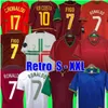 RONALDO Retro Soccer Jerseys 1998 1999 2010 2012 2002 2004 2006 RUI COSTA FIGO NANI PEPE Camisas de futebol clássicas Camisetas de futbol Portugal Vintage