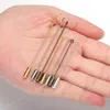 20pcs Safety Long Brooch Pins Gold/Antique Bronze Loop Eye Brooch Pin with Cap Stopper for DIY Jewelry Making Brooch Accessories Jewelry MakingJewelry Findings