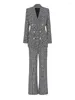Tweedelige damesbroek DesireFair2023 Lente en herfst High-End Fashion Through Le Suit Senior Stof Carrière Vrije tijd Temperament