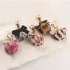 Portachiavi Grande stampa leopardata Palla per capelli Portachiavi Ciondolo Creativo Metallo Cuore Tag Portachiavi Accessorio Borsa per auto da donna Airpods Portachiavi Regalo