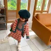 Ensembles de vêtements enfants ensemble fille pull costume automne hiver tricoté deux pièces cardigan jarretelle jupe enfant s 231031