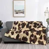 Cobertores luxo leopardo impressão ar condicionado cobertor macio quente luz fina animal