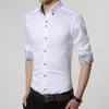 Heren Luxe DRIAD SHIRTS SHIRTS Lange mouw katoen wit zwart shirt mannen smoking shirt plus maat slank fit chemise250o