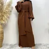 Vêtements ethniques Eid Femmes Musulman Abaya Robe 2 Pièces Ensemble Robes De Fête Ramadan Dubaï Lanterne Manches Maroc Kaftan Robe Longue Robes