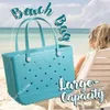 Shoulder Bags Beach Bags Waterproof Woman Eva Tote Large Shopping Basket Bags Washable Beach Silicone Bogg Bag Purse Eco Jelly Candy Lady Handbags 78798