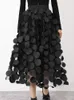 Jupes TIGENA mode Design noir Tulle jupe longue pour les femmes printemps été élégant Vintage une ligne taille haute Midi jupe femme 231030