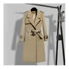 Kvinnors dike rockar Spring Autumn Windbreaker Jacka Kvinnor Korean midja Slim High-end Elegant Long Coat för kläder