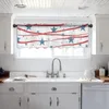 Rideau en Tulle transparent avec drapeau du jour de l'indépendance, pour fenêtre étoile américaine, court, pour chambre à coucher, salon, décoration de maison, draperies en Voile