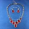 Cały zestaw biżuterii African Jiayijaduo Zestaw Zetut Kolor Zetk i kolczyki dla kobiet czerwone kryształowy biżuteria ślubna227R